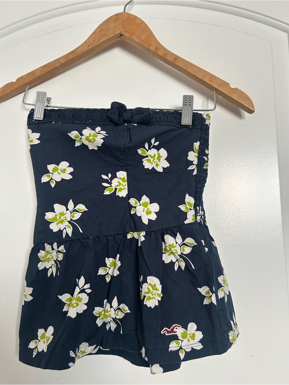 Vintage Y2K Hollister Babydoll Floral Peplum Tube Top Size M 90s boho chic girly
